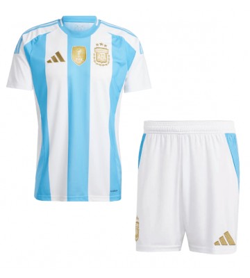 Argentina Replika Babytøj Hjemmebanesæt Børn Copa America 2024 Kortærmet (+ Korte bukser)
